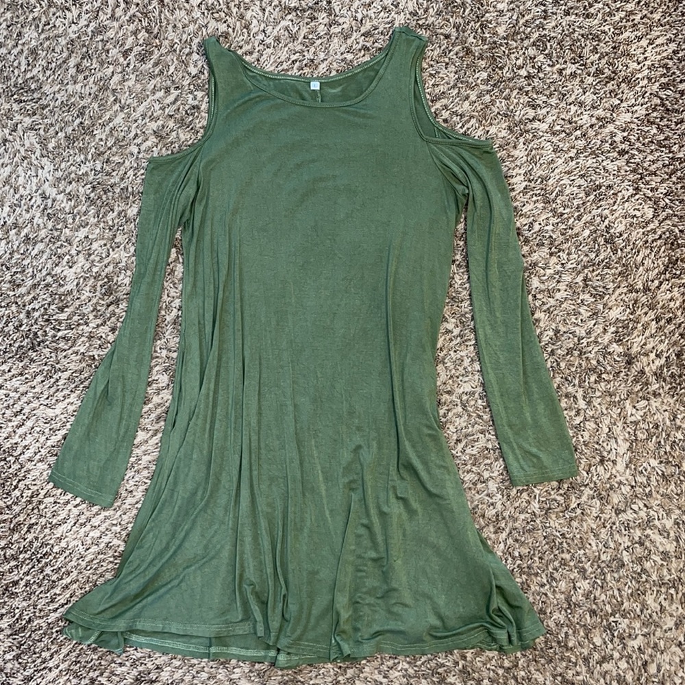 Green Cold Shoulder Dress